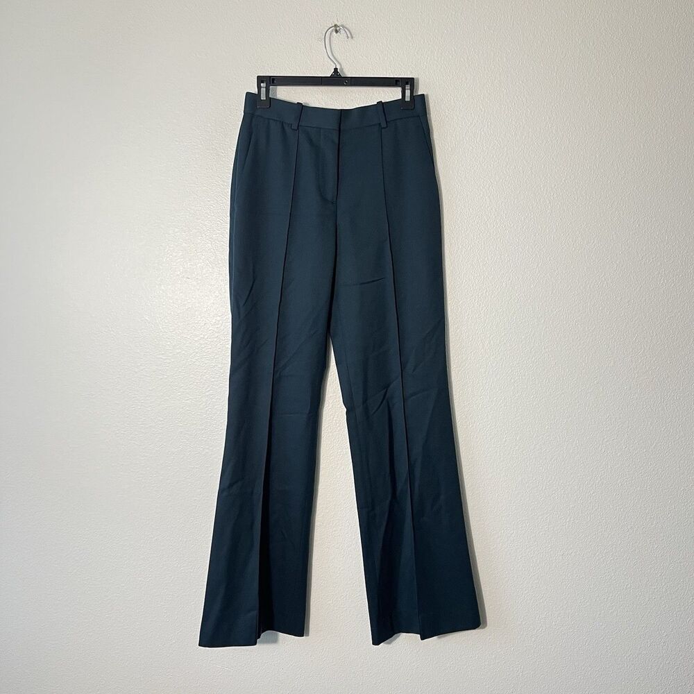 NEW Reiss Jade Wool Blend Wide Leg Suit Trousers Size 2 Pants in Green Designer - Picture 4 of 10